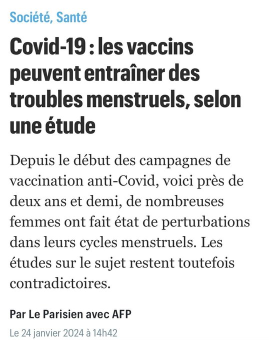 TRoubles menstruels et vaccin covid