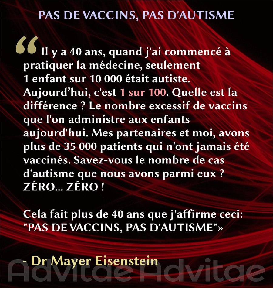 Pas de vaccin, pas d'autirsme