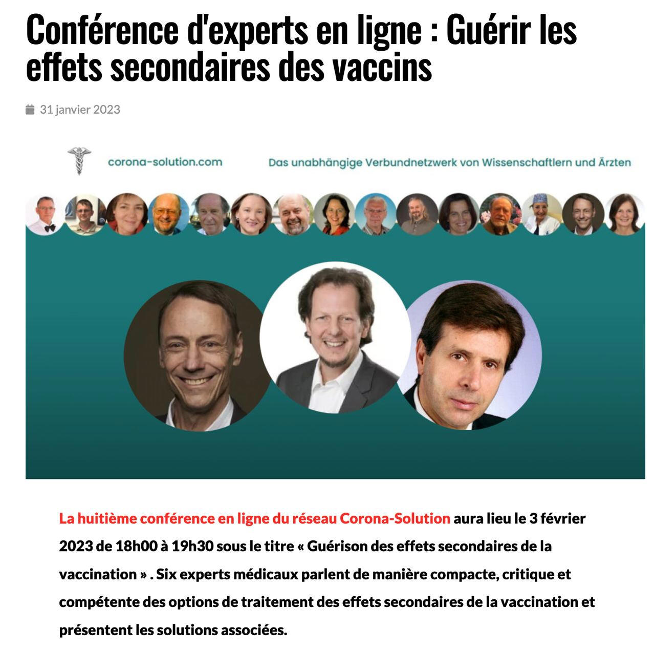 Confrence d'experts en ligne