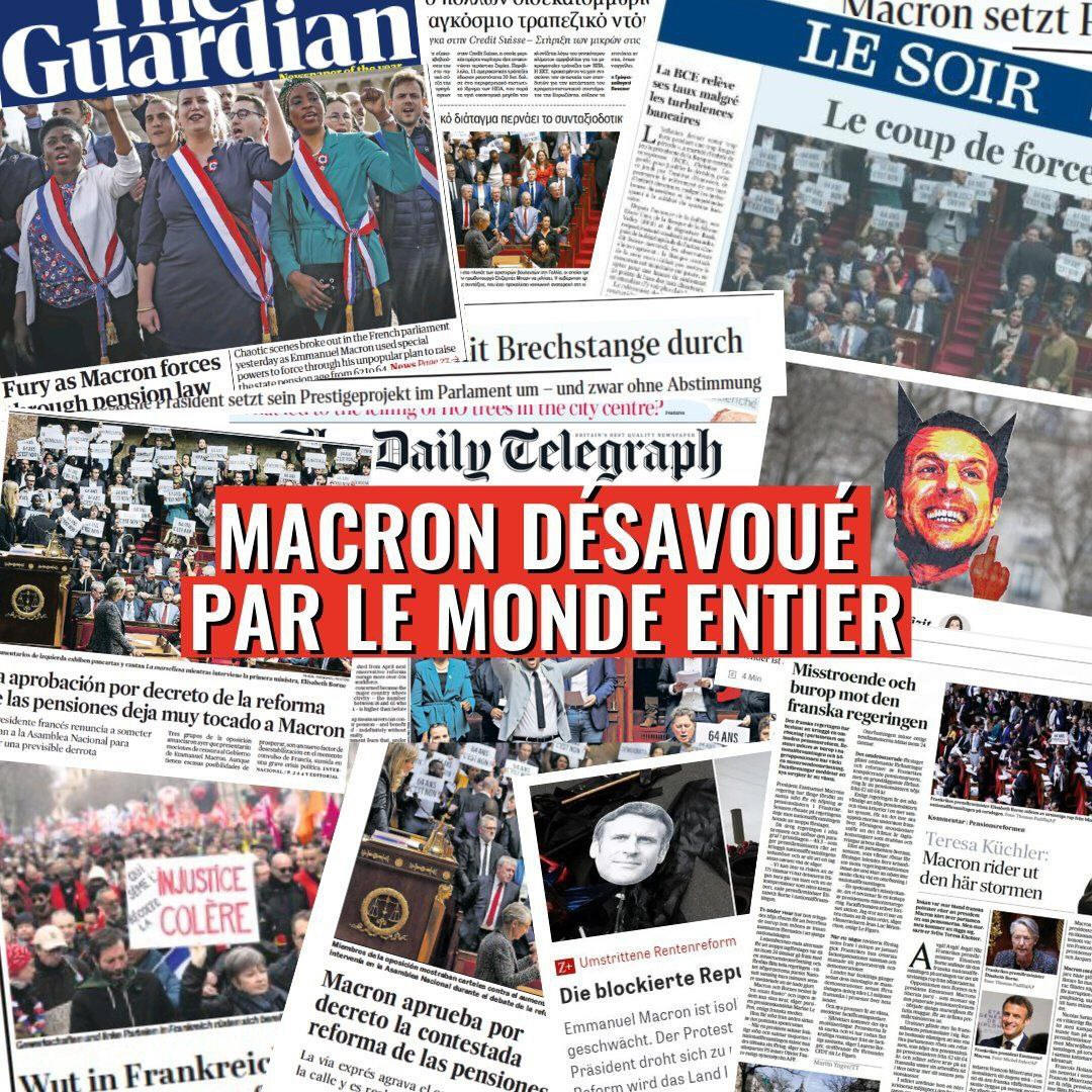 Macron dsavou par le monde entier