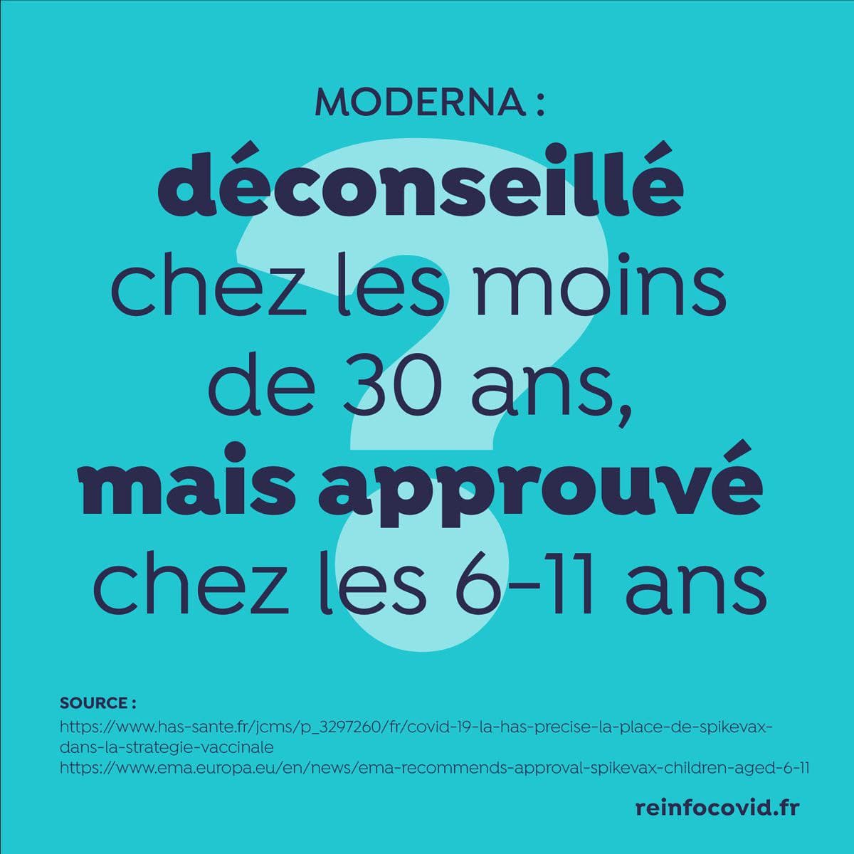 Moderna deconseille